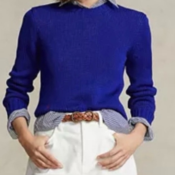 Ralph Lauren Women's Cotton Crewneck Sweater NWT - Picture 2 of 5
